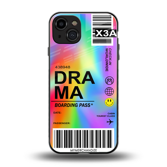 drama back phone cover | glass case for iphone 15