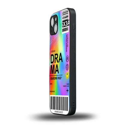 drama back phone cover | glass case for iphone 15