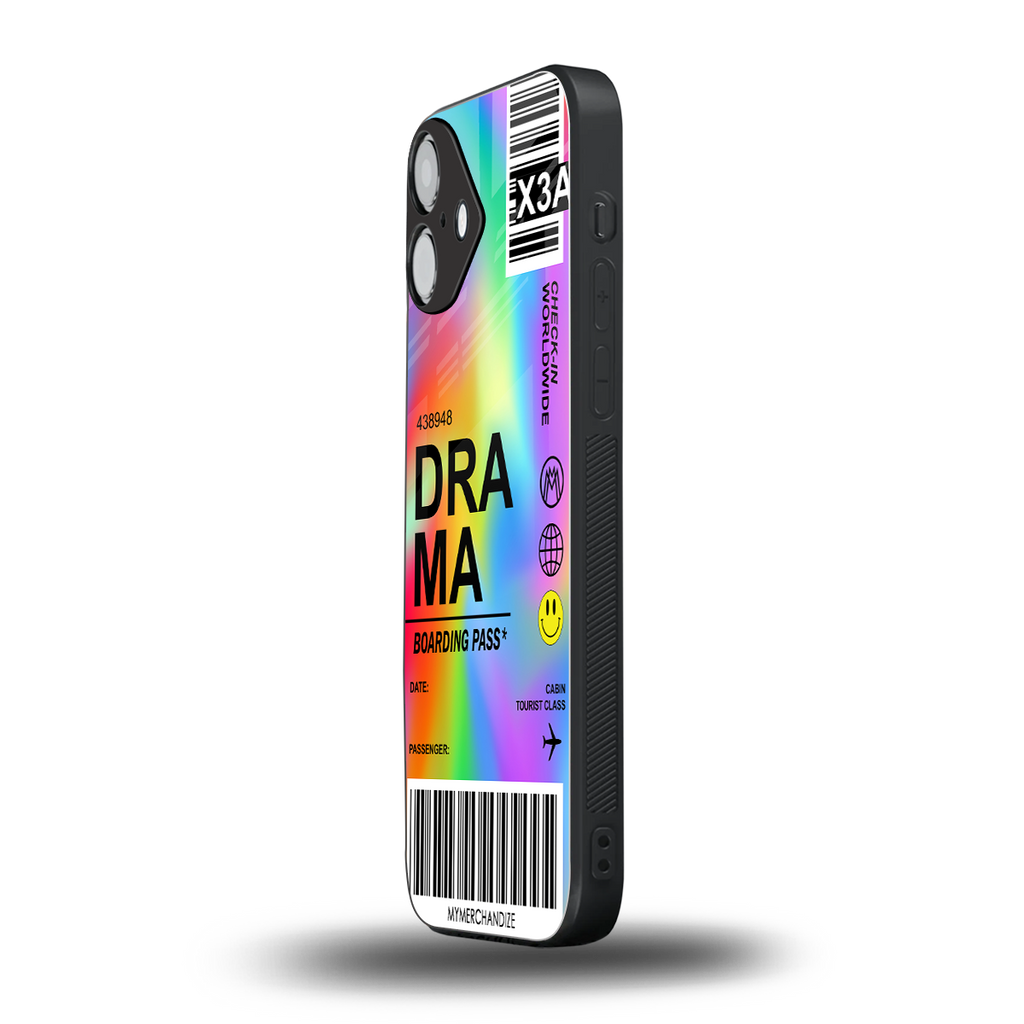 drama back phone cover | glass case for iphone 16 plus