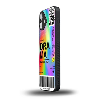 drama back phone cover | glass case for iphone 16 plus