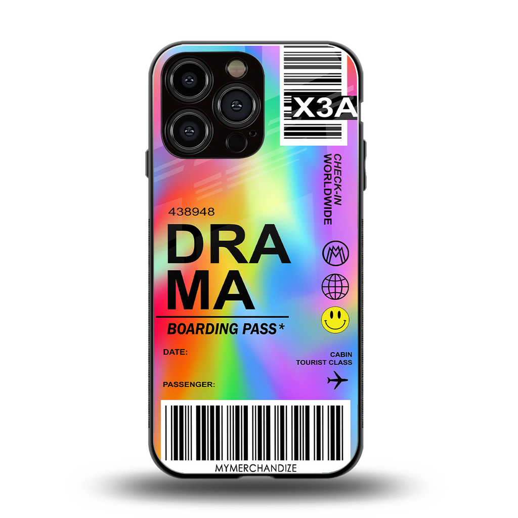drama back phone cover | glass case for iphone 16 pro max