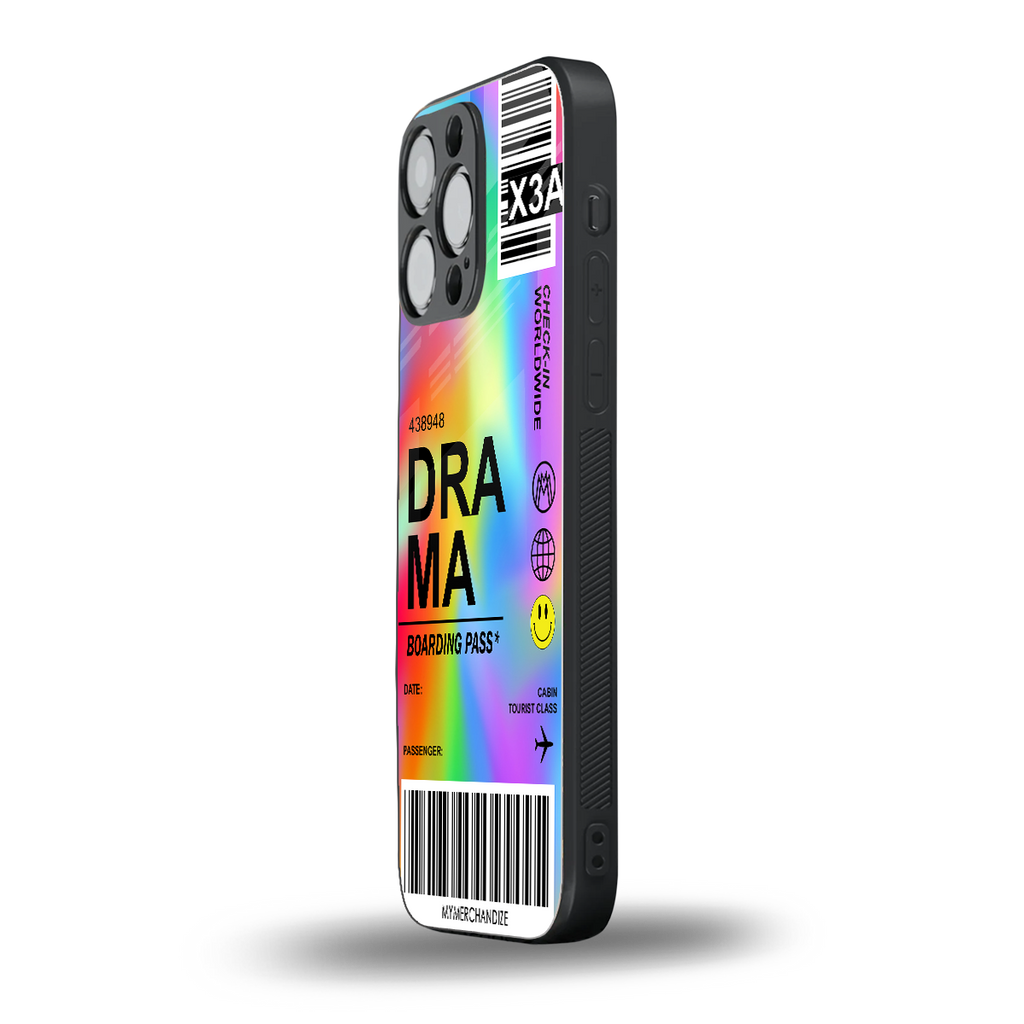 drama back phone cover | glass case for iphone 16 pro max