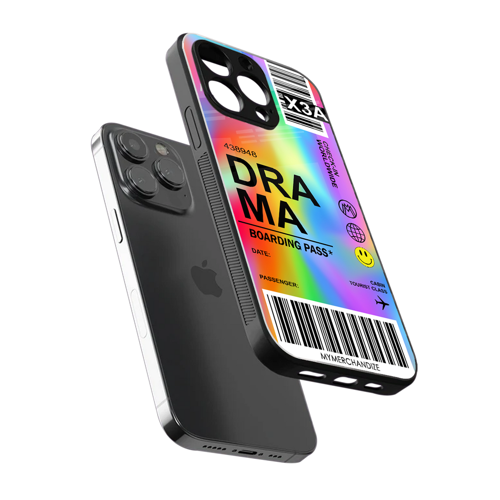 drama back phone cover | glass case for iphone 16 pro