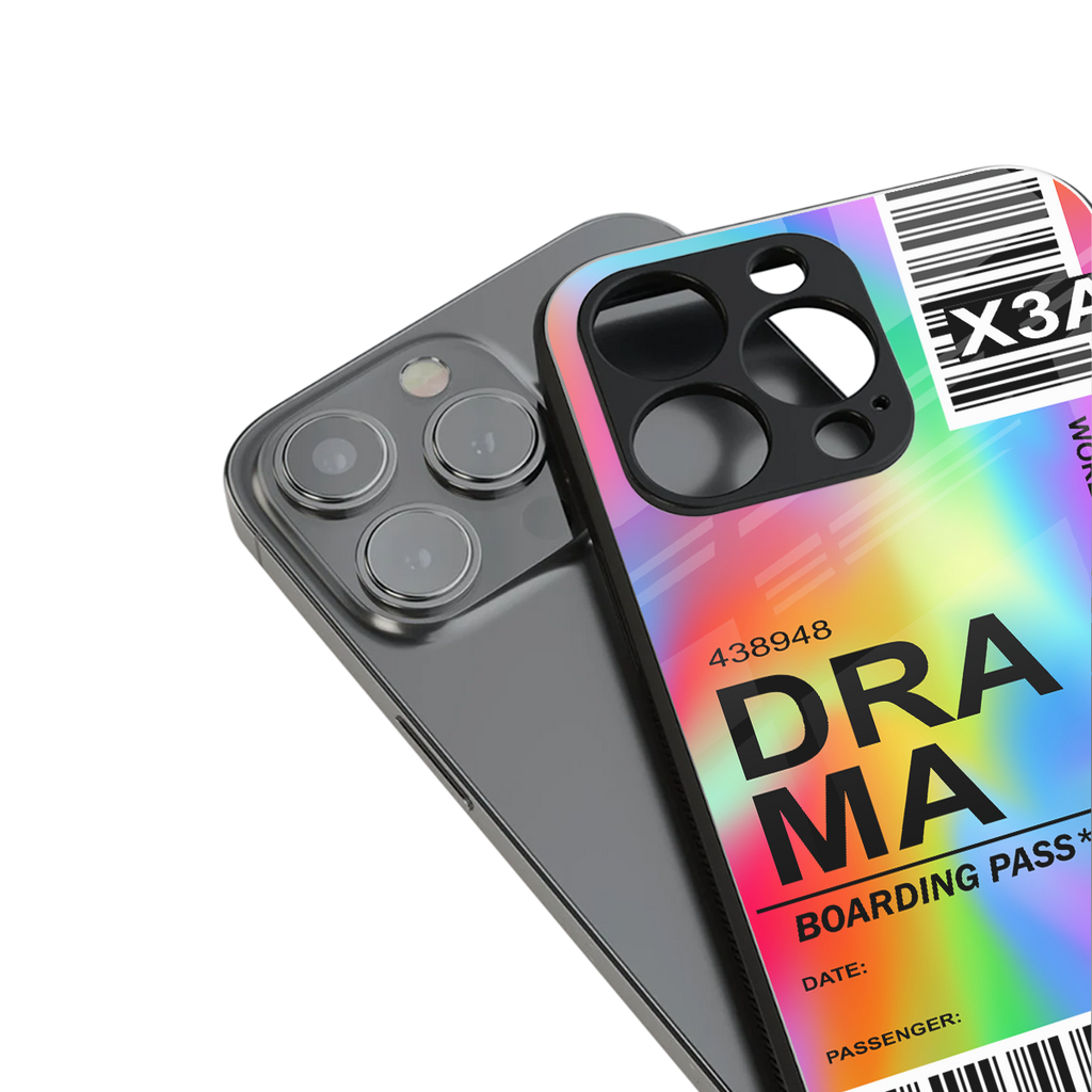 drama back phone cover | glass case for iphone 16 pro
