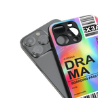 drama back phone cover | glass case for iphone 16 pro