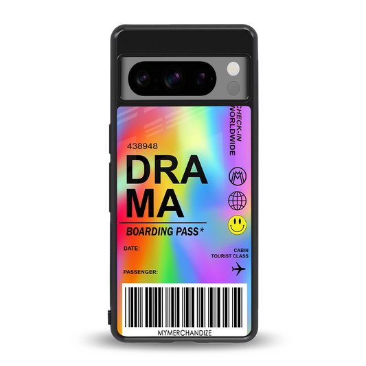 drama back phone cover | glass case for google pixel 8 pro