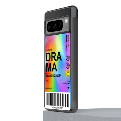 drama back phone cover | glass case for google pixel 8 pro