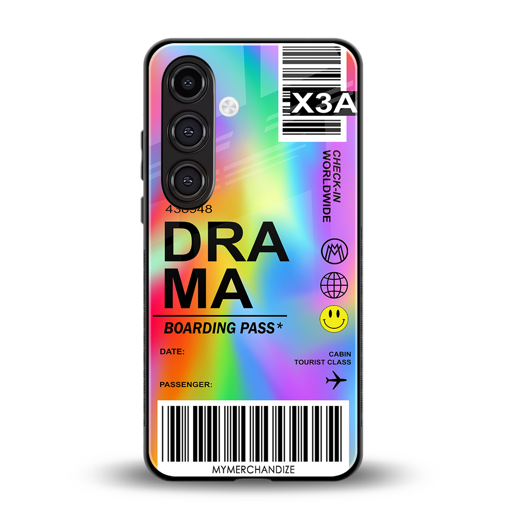 drama back phone cover | glass case for samsung galaxy s24 plus