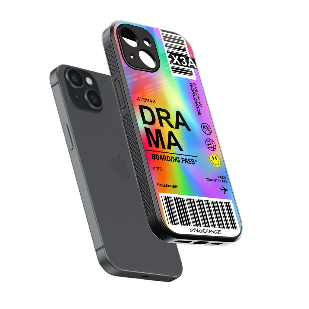 drama back phone cover | glass case for iphone 15