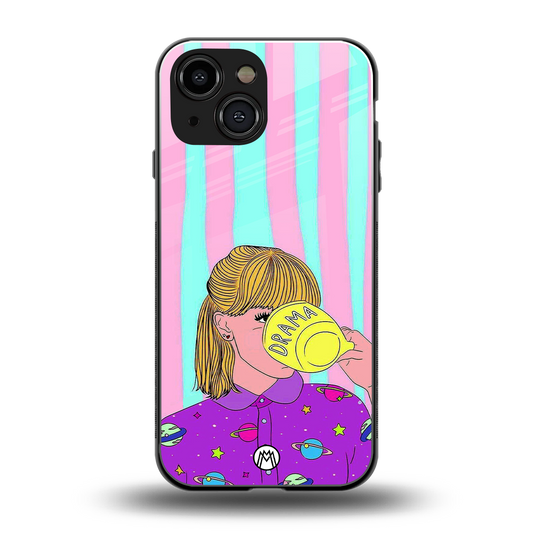 dramateacal girl back phone cover | glass case for iphone 13 mini