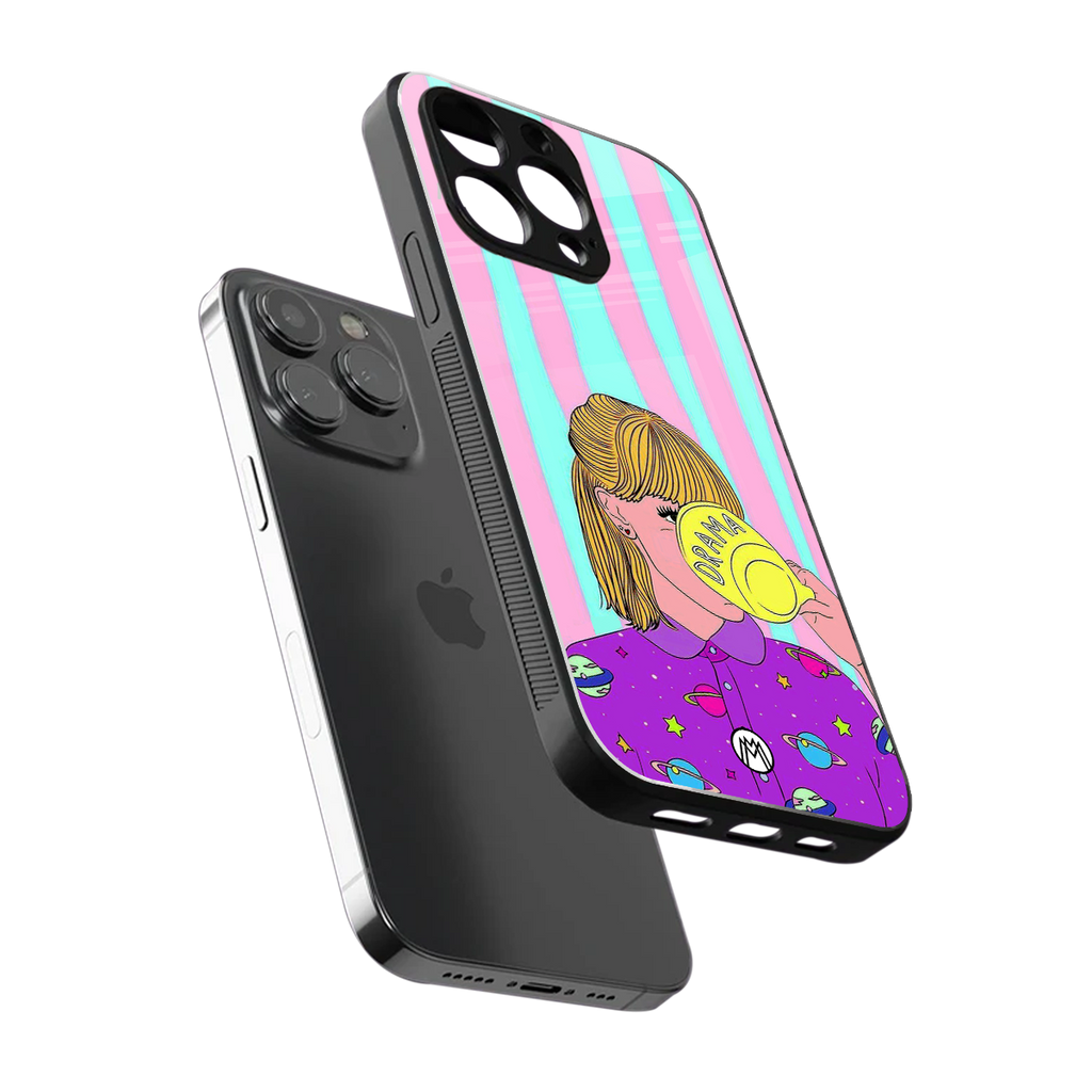 dramateacal girl back phone cover | glass case for iphone 13 pro