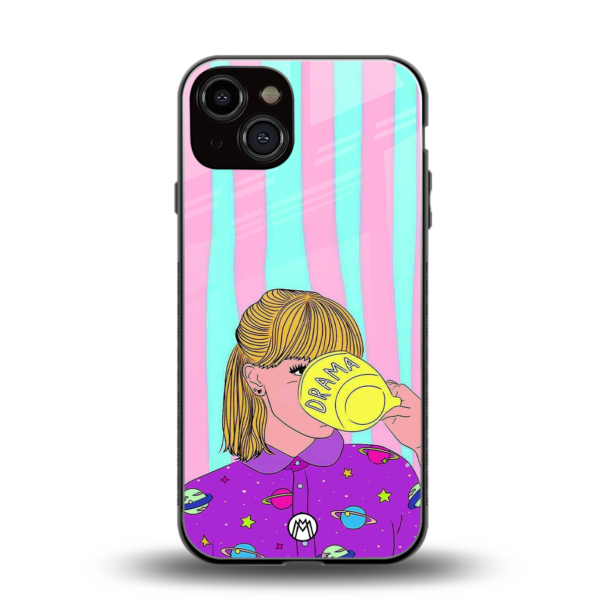 dramateacal girl back phone cover | glass case for iphone 13