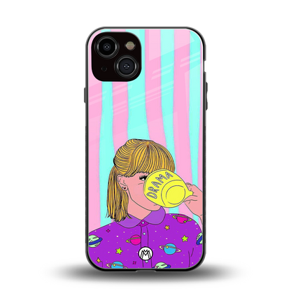 dramateacal girl back phone cover | glass case for iphone 13