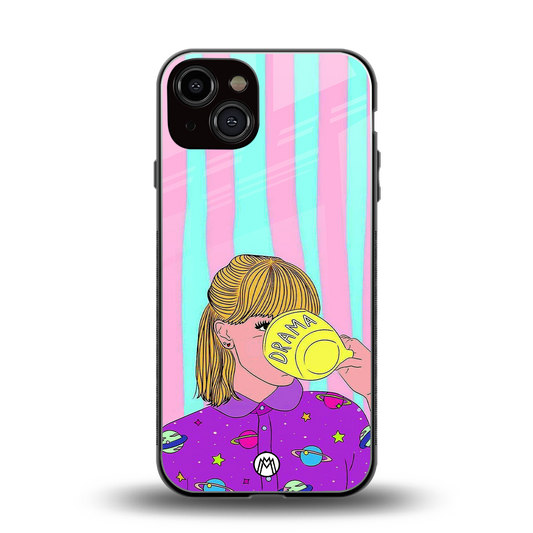 dramateacal girl back phone cover | glass case for iphone 13