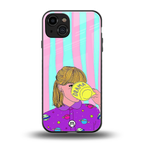 dramateacal girl back phone cover | glass case for iphone 15