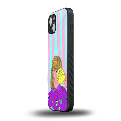 dramateacal girl back phone cover | glass case for iphone 15