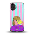 dramateacal girl back phone cover | glass case for iphone 16 plus