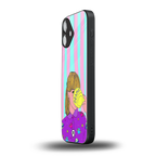 dramateacal girl back phone cover | glass case for iphone 16 plus