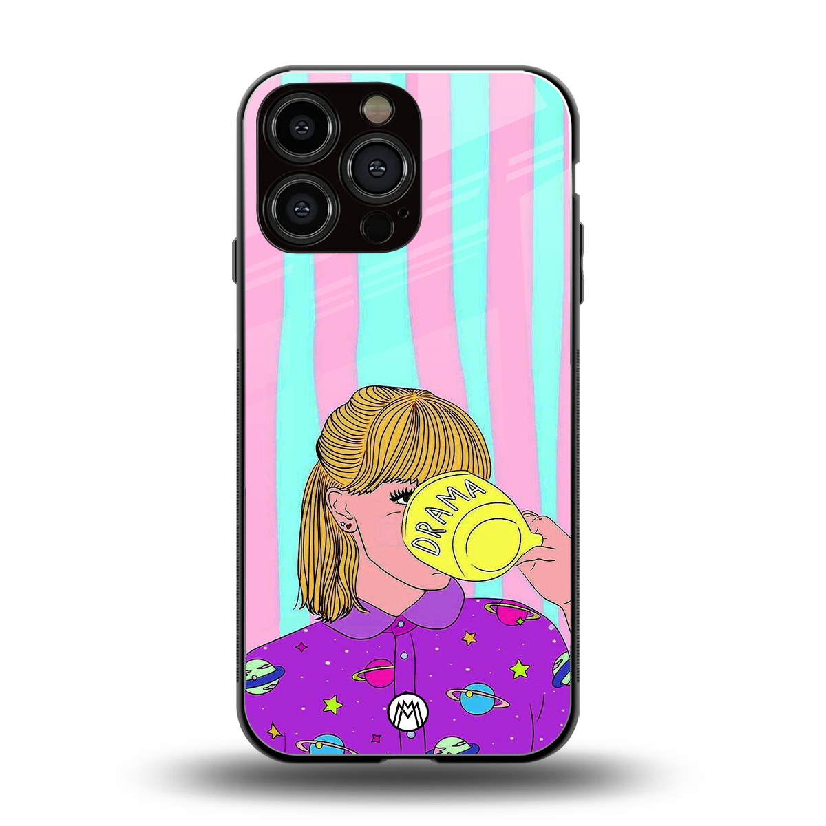 dramateacal girl back phone cover | glass case for iphone 16 pro max
