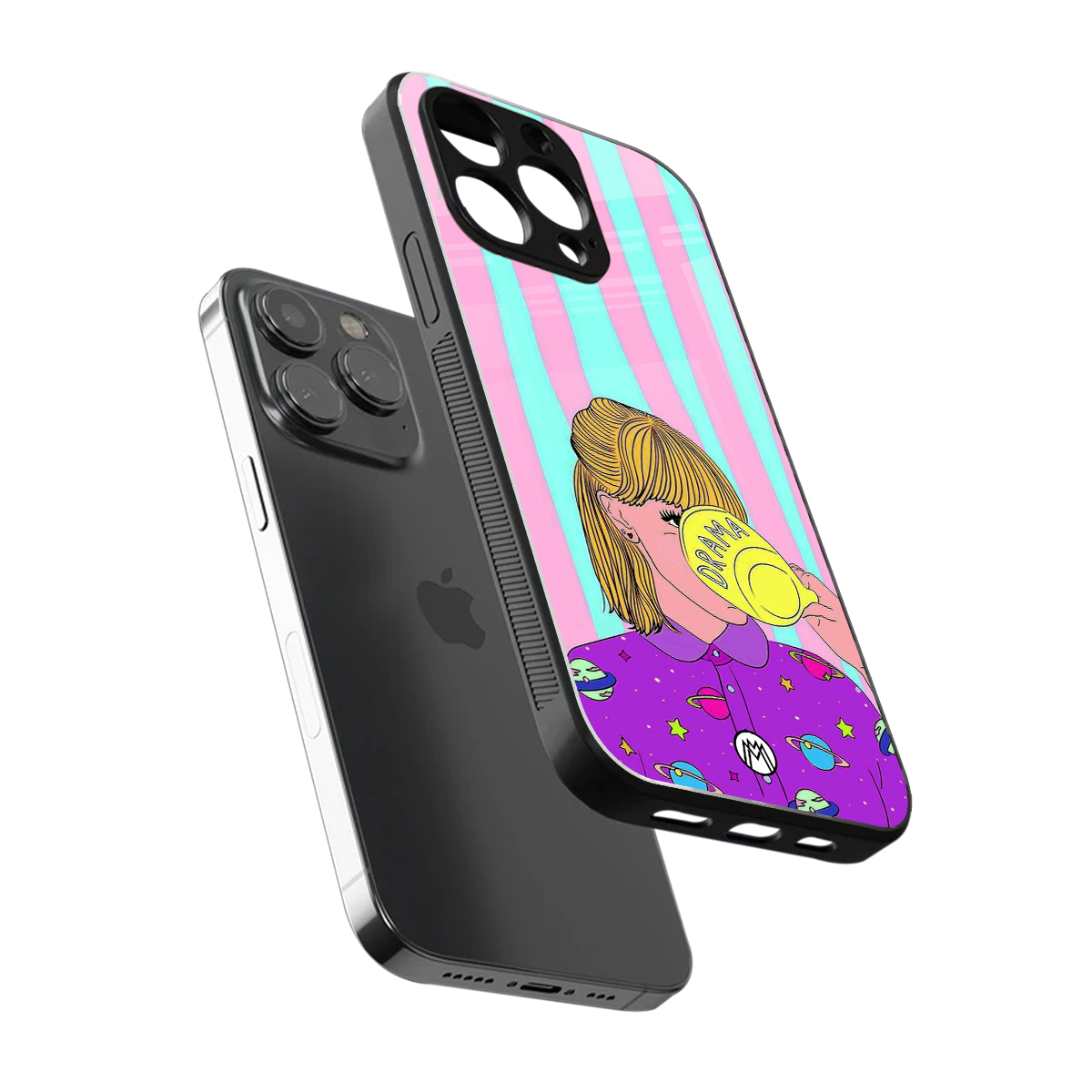 dramateacal girl back phone cover | glass case for iphone 16 pro max