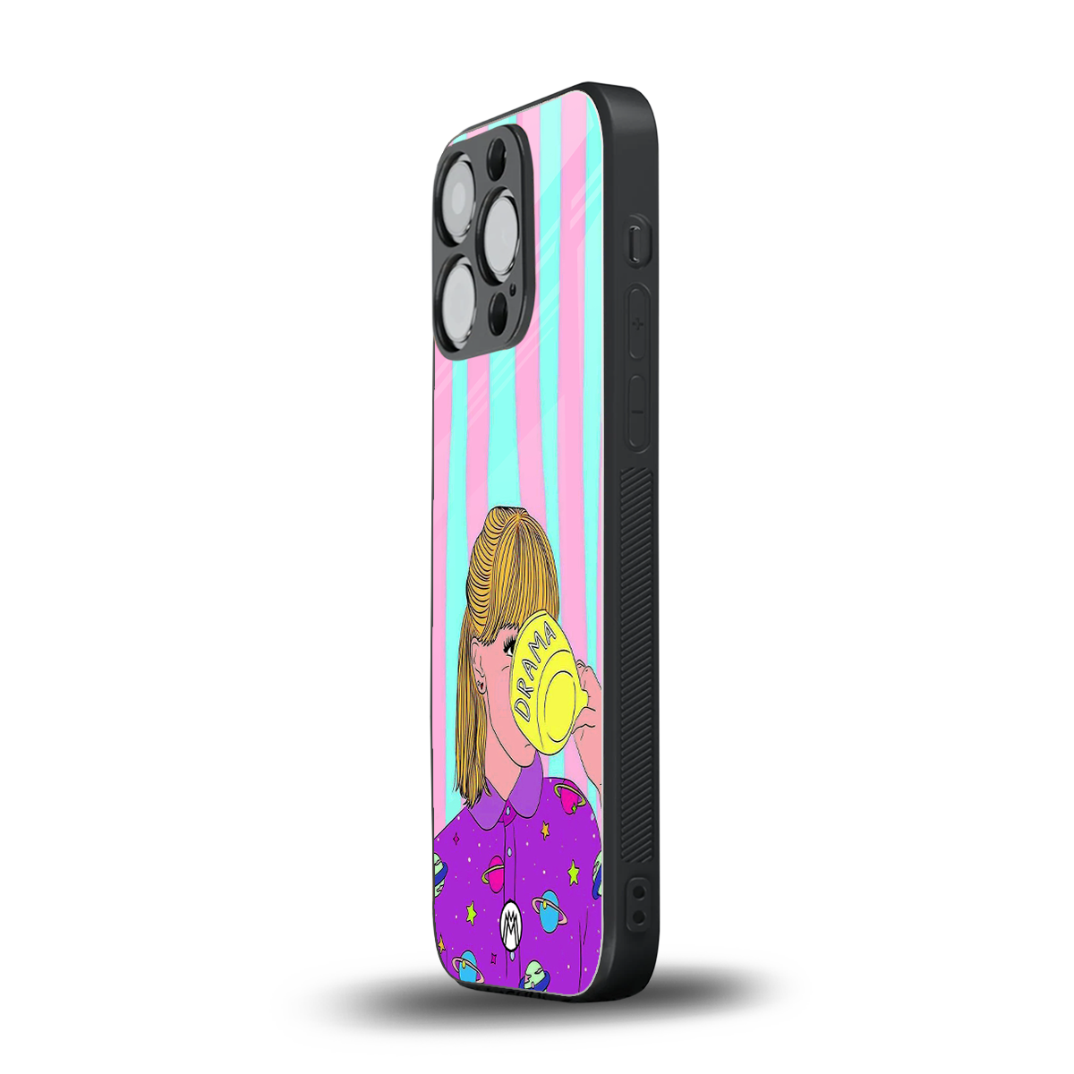 dramateacal girl back phone cover | glass case for iphone 16 pro