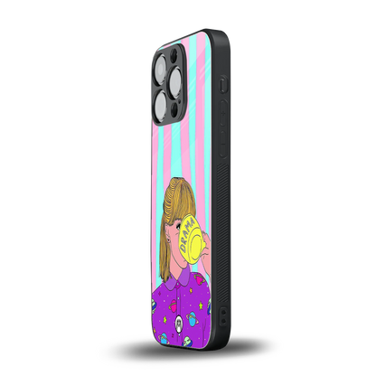 dramateacal girl back phone cover | glass case for iphone 16 pro
