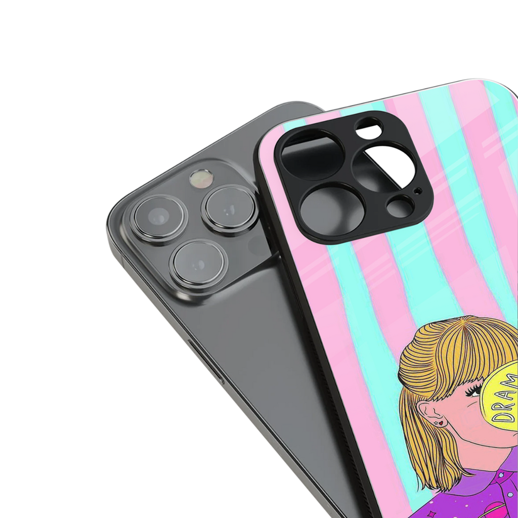 dramateacal girl back phone cover | glass case for iphone 15