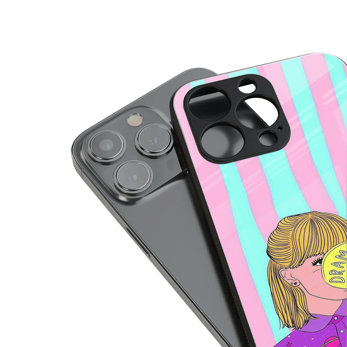 dramateacal girl back phone cover | glass case for iphone 16 pro max