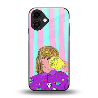 dramateacal girl back phone cover | glass case for iphone 16