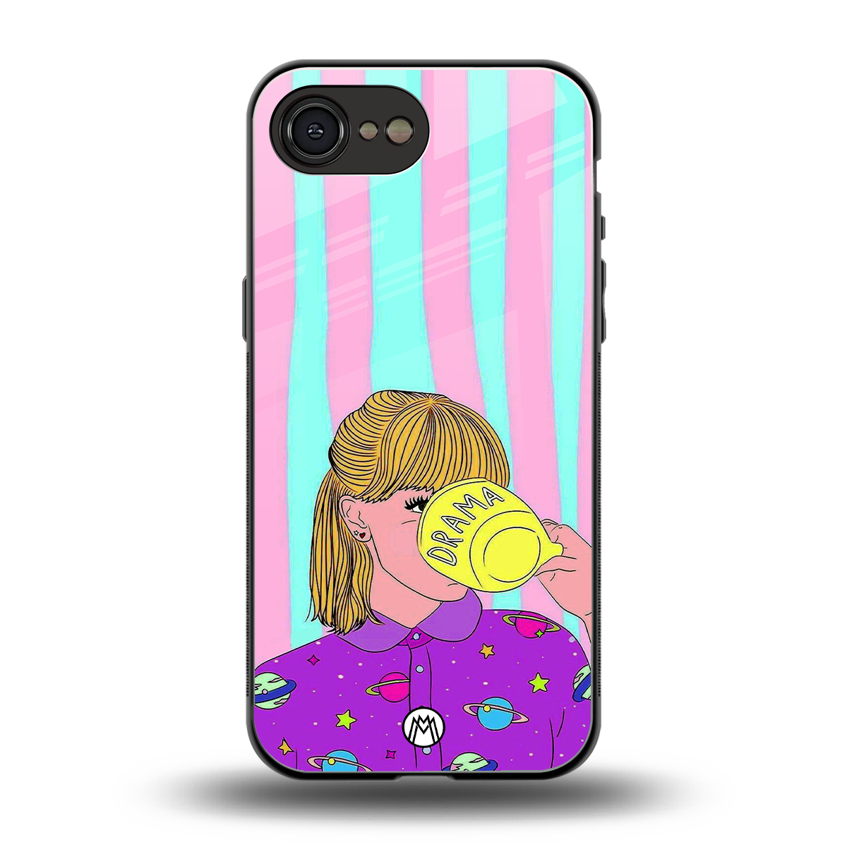 dramateacal girl back phone cover | glass case for iphone 16e