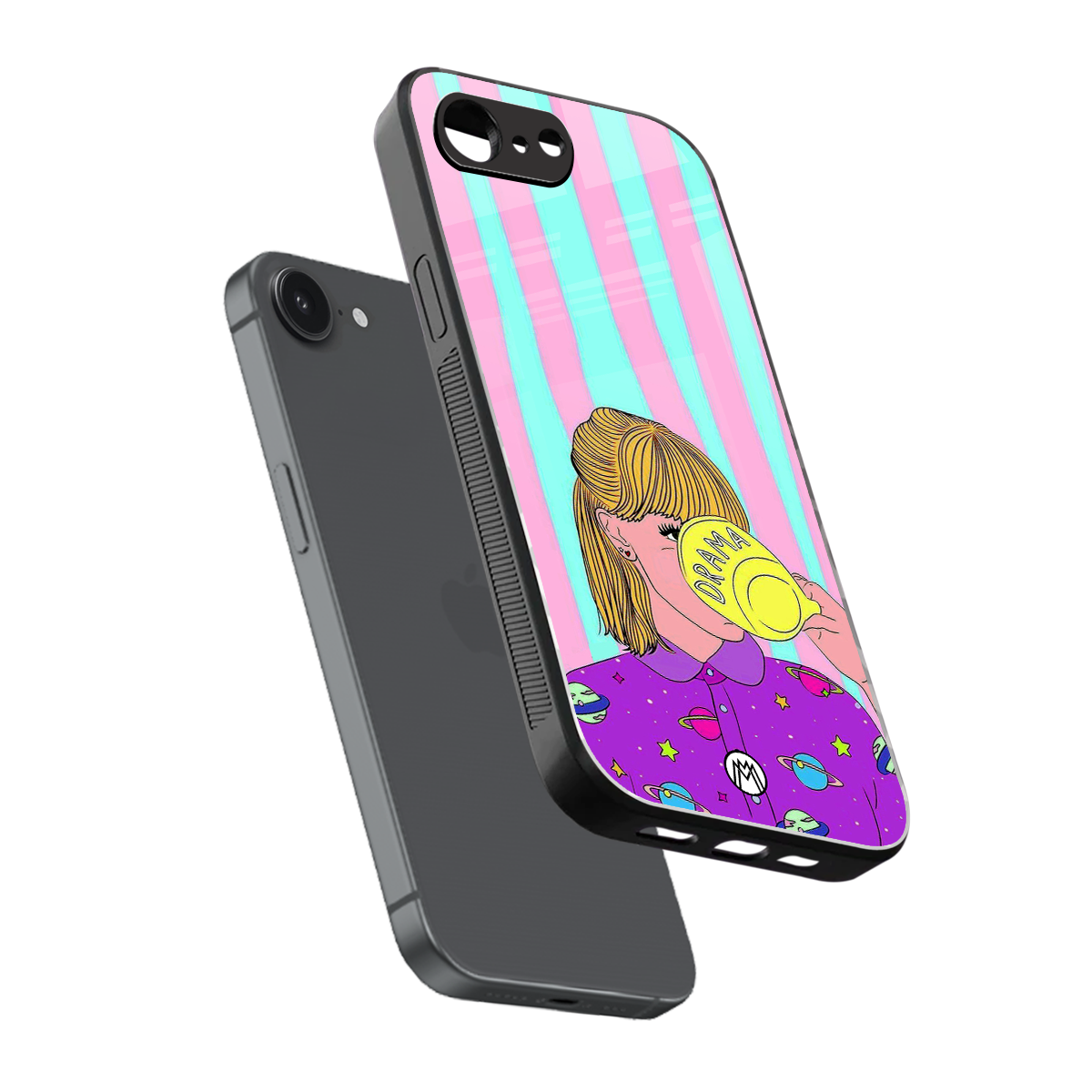 dramateacal girl back phone cover | glass case for iphone 16e