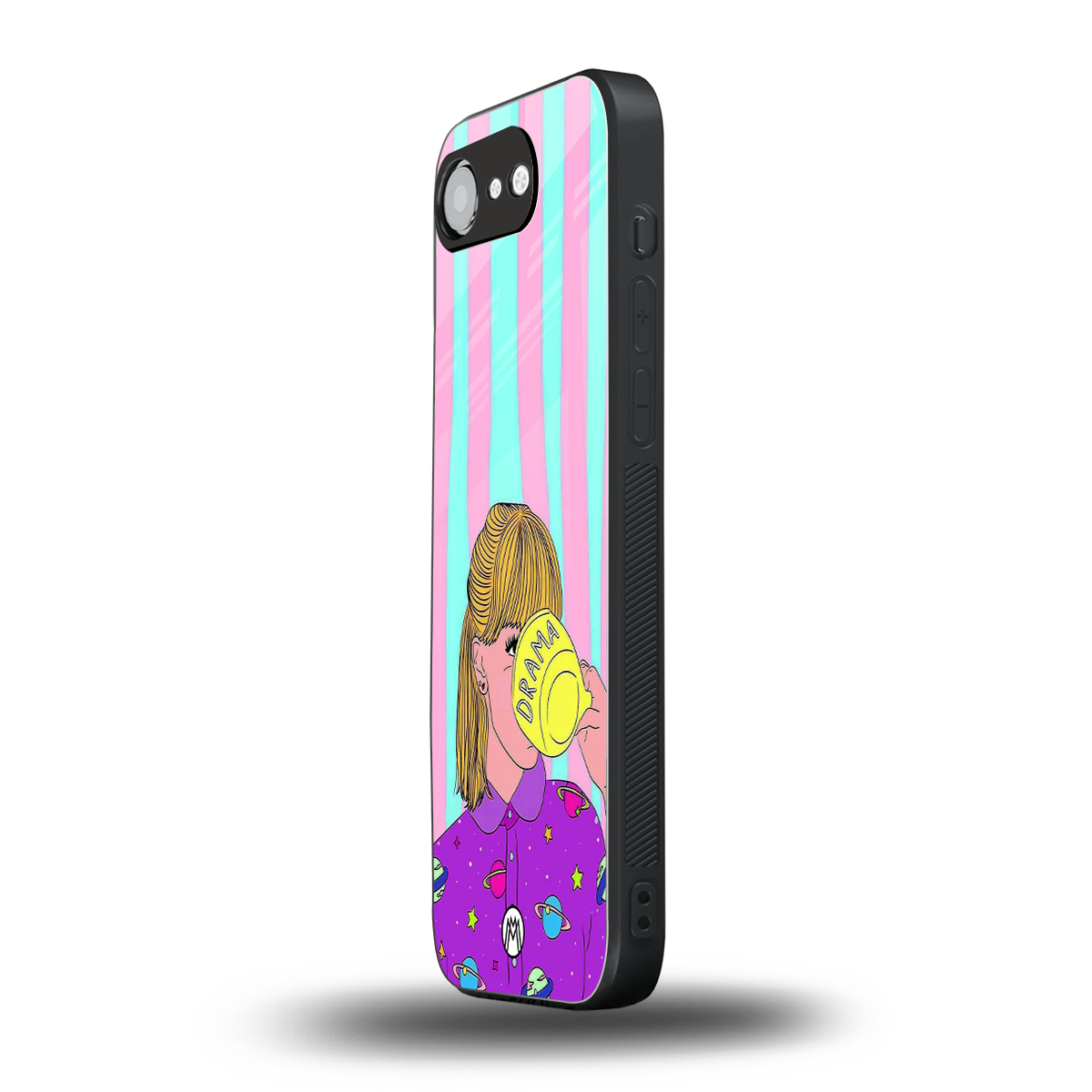 dramateacal girl back phone cover | glass case for iphone 16e