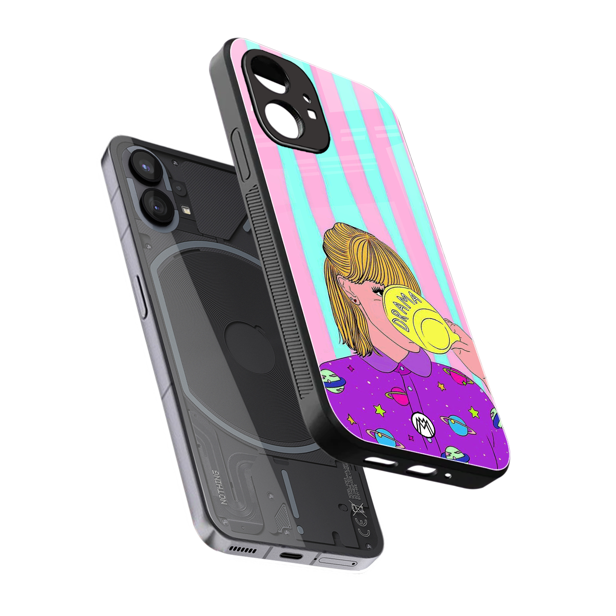 dramateacal girl back phone cover | glass case for nothing phone 1