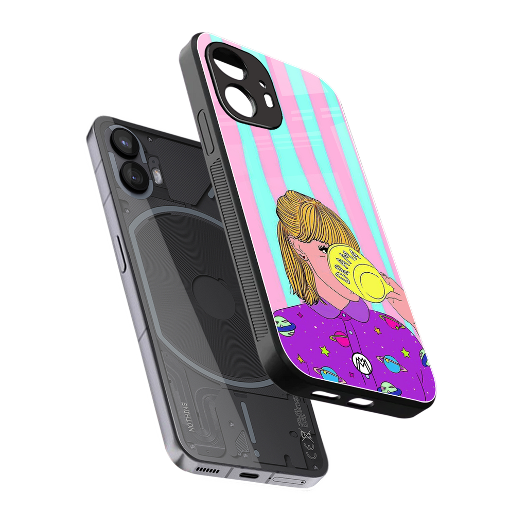 dramateacal girl back phone cover | glass case for nothing phone 2
