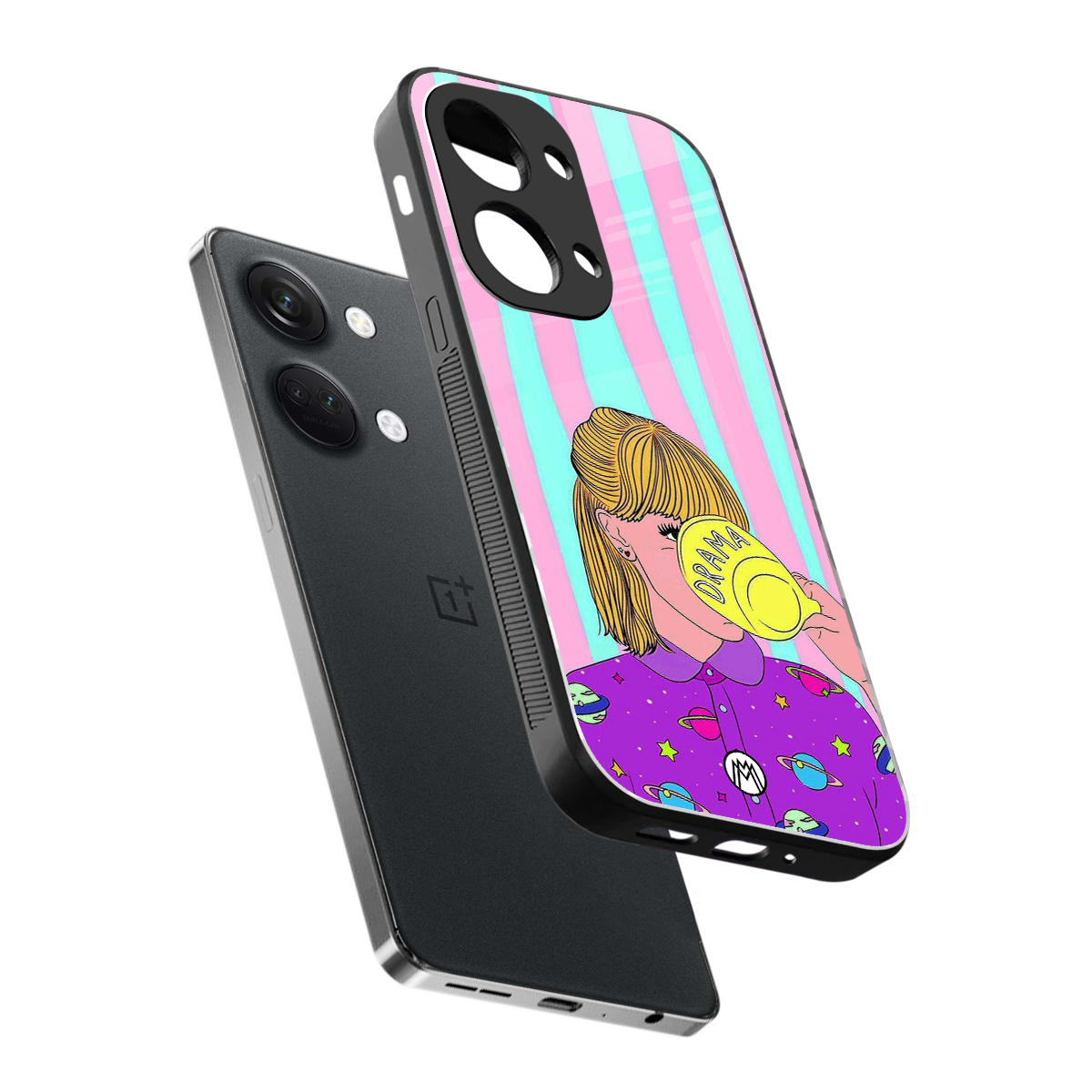 dramateacal girl back phone cover | glass case for oneplus nord 3