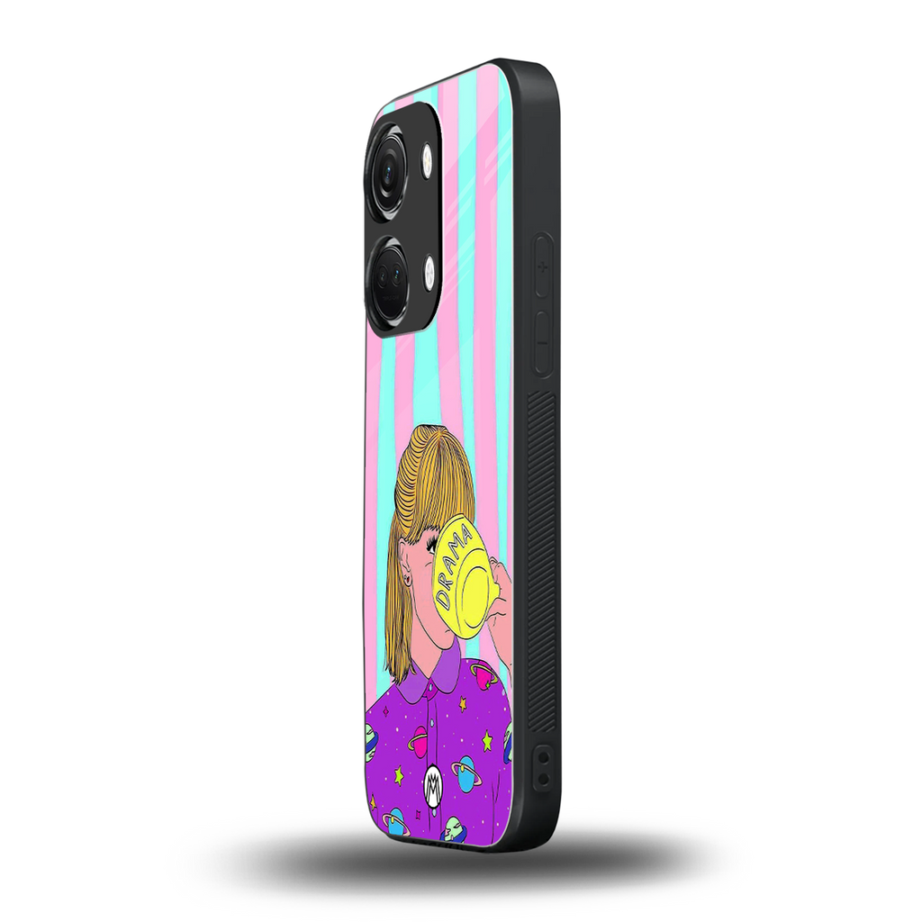 dramateacal girl back phone cover | glass case for oneplus nord 3