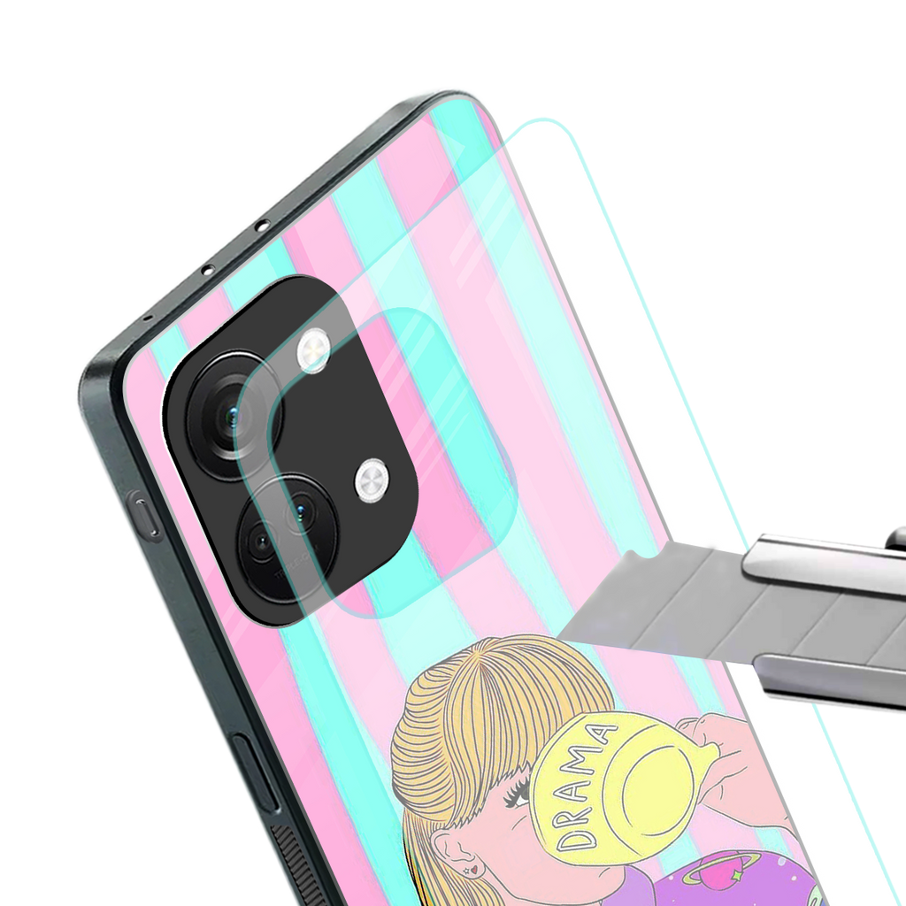 dramateacal girl back phone cover | glass case for oneplus nord 3