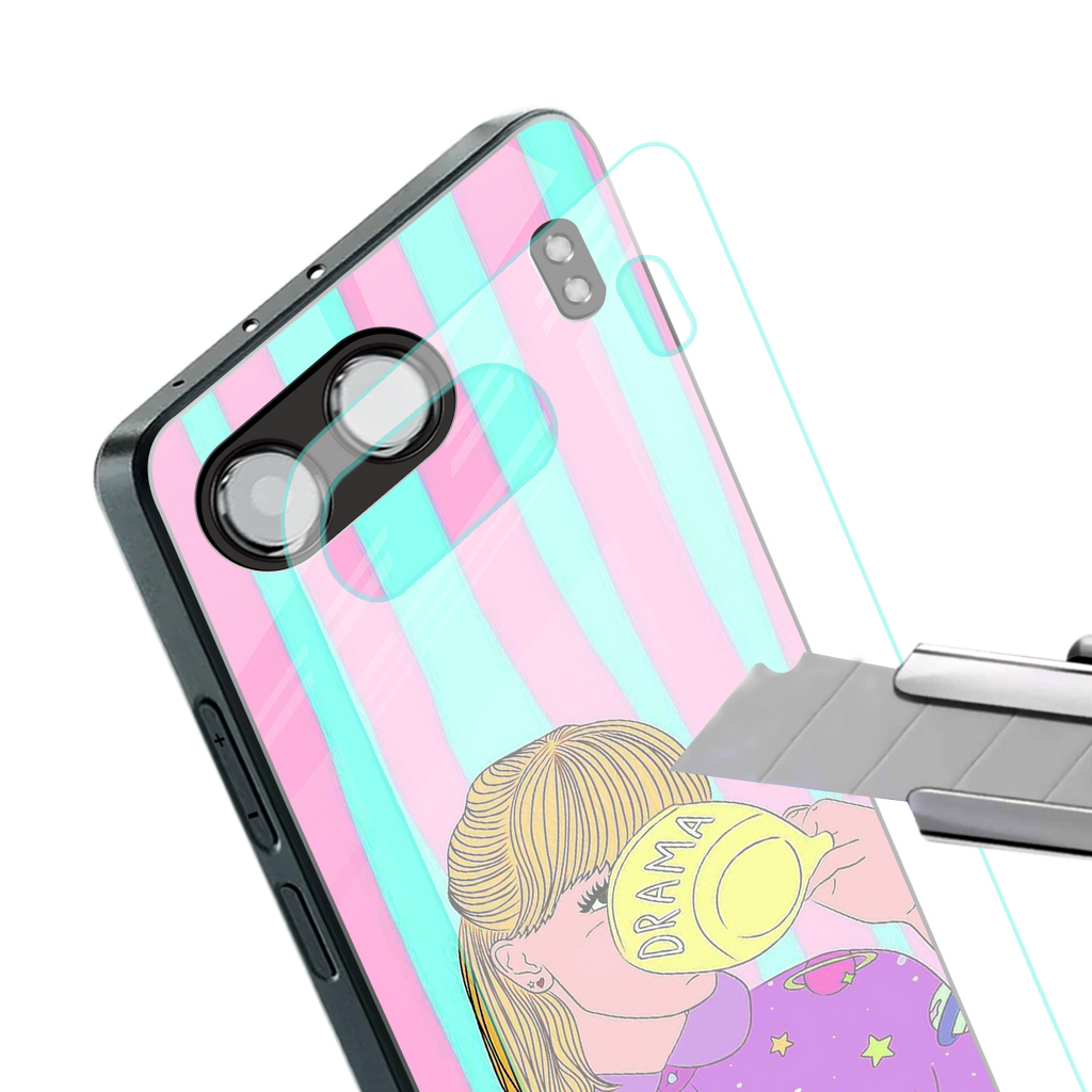 dramateacal girl back phone cover | glass case for oneplus nord 4