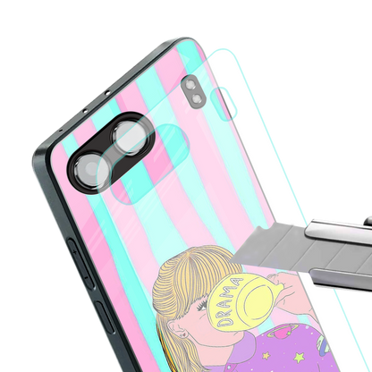 dramateacal girl back phone cover | glass case for oneplus nord 4