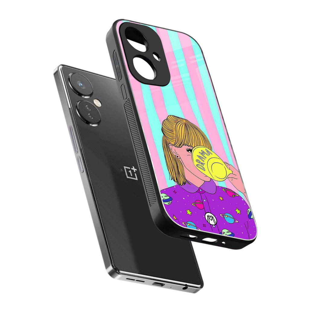 dramateacal girl back phone cover | glass case for oneplus nord ce 3