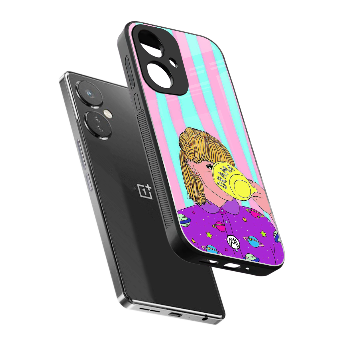 dramateacal girl back phone cover | glass case for oneplus nord ce 3