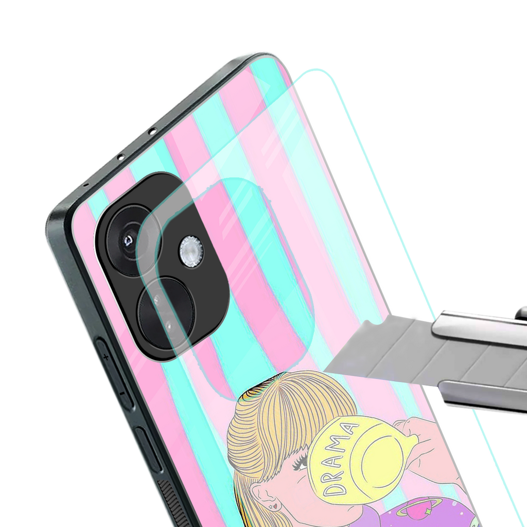 dramateacal girl back phone cover | glass case for oneplus nord ce 3