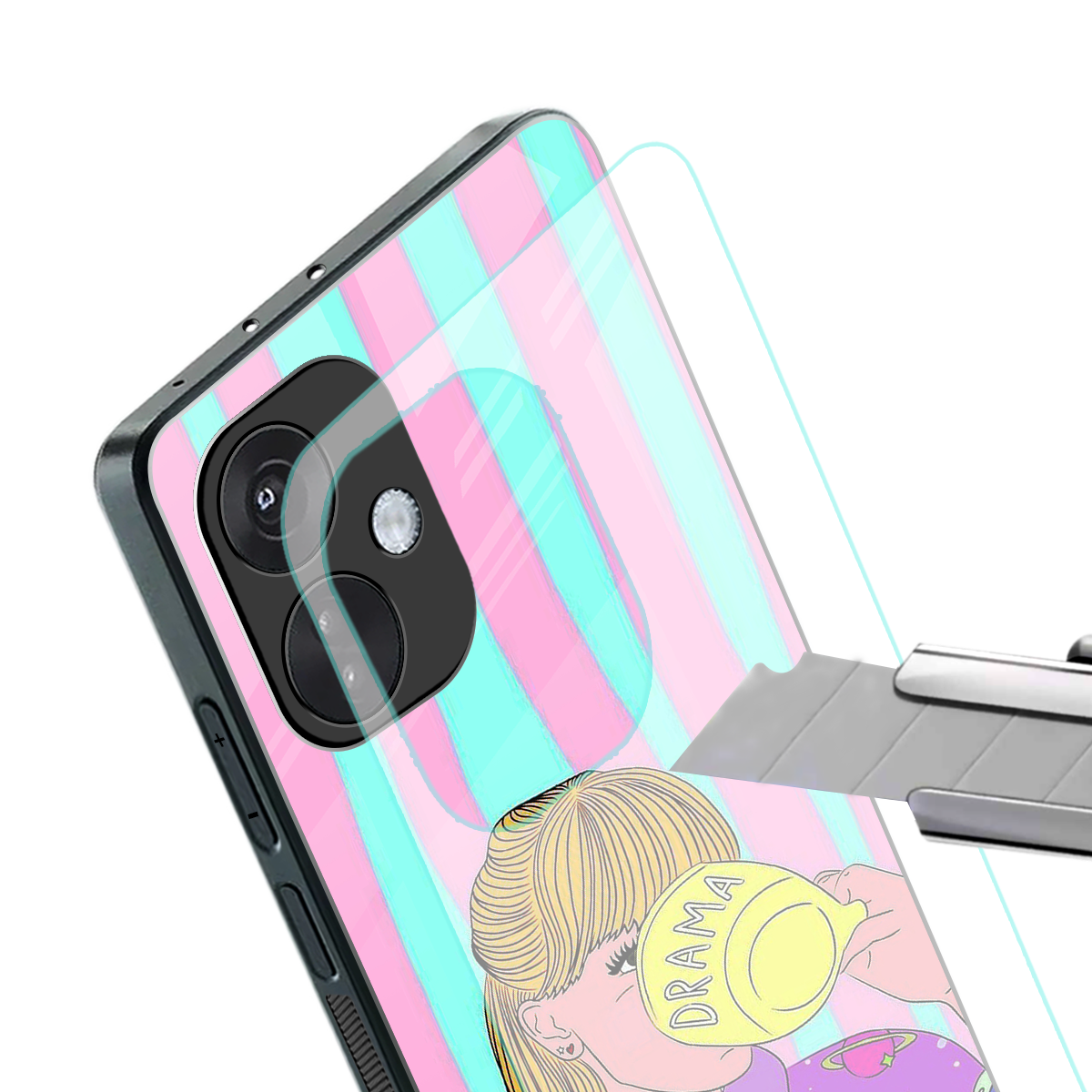dramateacal girl back phone cover | glass case for oneplus nord ce 3