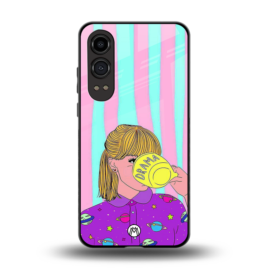 dramateacal girl back phone cover | glass case for oneplus nord ce 4 lite