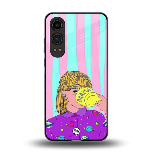 dramateacal girl back phone cover | glass case for oneplus nord ce 4 lite