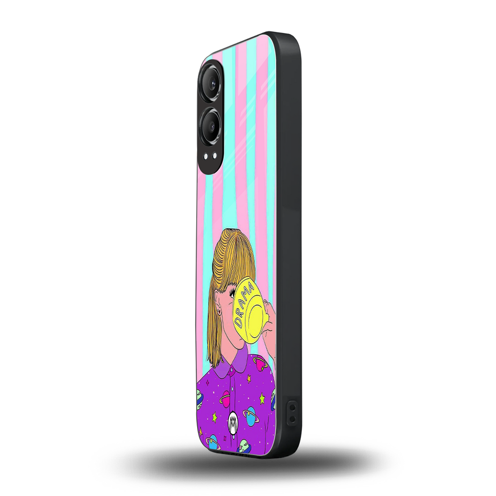 dramateacal girl back phone cover | glass case for oneplus nord ce 4 lite