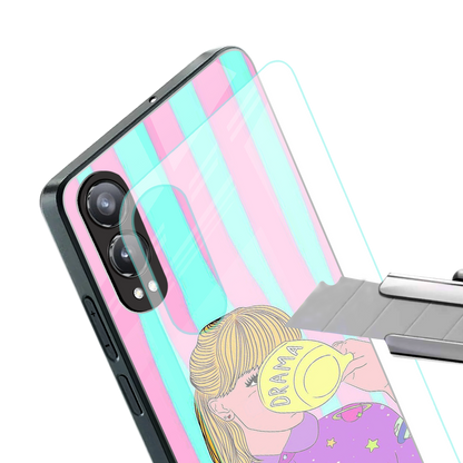 dramateacal girl back phone cover | glass case for oneplus nord ce 4 lite
