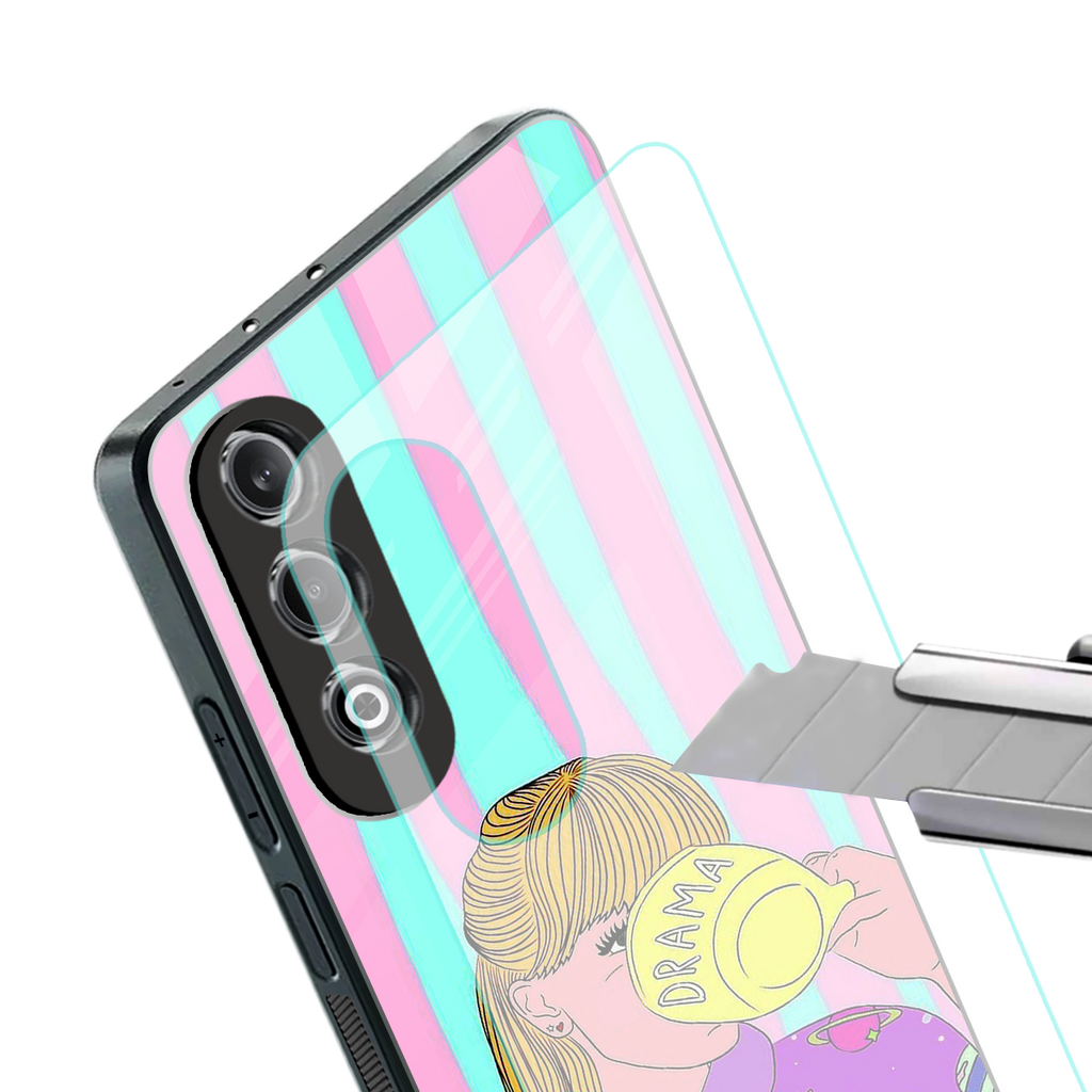 dramateacal girl back phone cover | glass case for oneplus nord ce 4