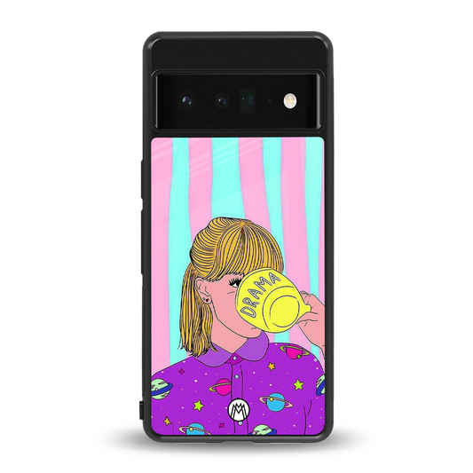 dramateacal girl back phone cover | glass case for google pixel 6 pro