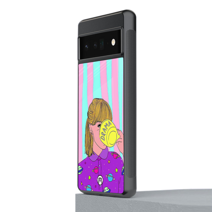 dramateacal girl back phone cover | glass case for google pixel 6 pro